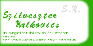 szilveszter malkovics business card